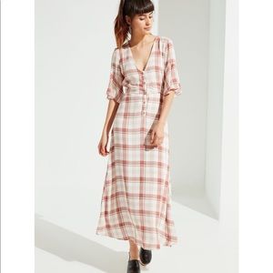 Urban Outfitters plaid maxi dress size XS